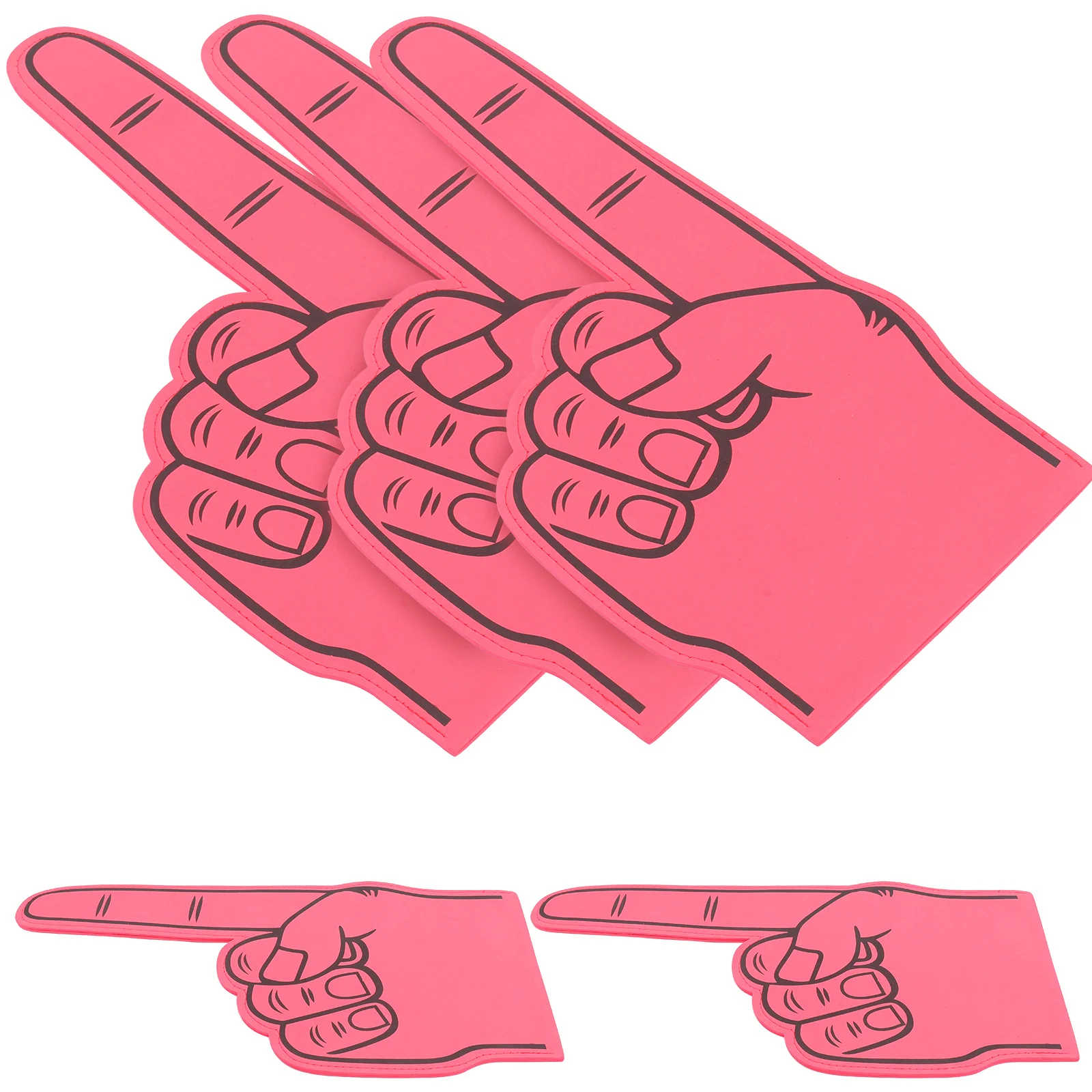 3 Pcs House Xmas Accessories Hand Toy Gesture Glove Slap Were Number 1 Foam Finger