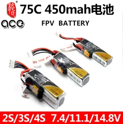 ACE Tattu LiPo Rechargeable Battery 2S 3S 4S 450mAh 75C 1P for RC FPV Racing Drone Quadcopte