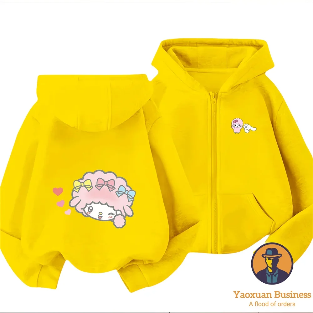 

2026 Teenager Sports Zipper Hoodie Pure Cotton My Sweet Piano Vivid Cartoon Print Design