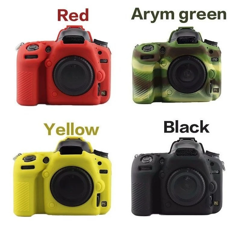 For Nikon D750 SLR Camera Silicone Armor Skin Case Body Cover Protector Rubber Case Camera Bag , + 1 PCS Free Cleaning Pen