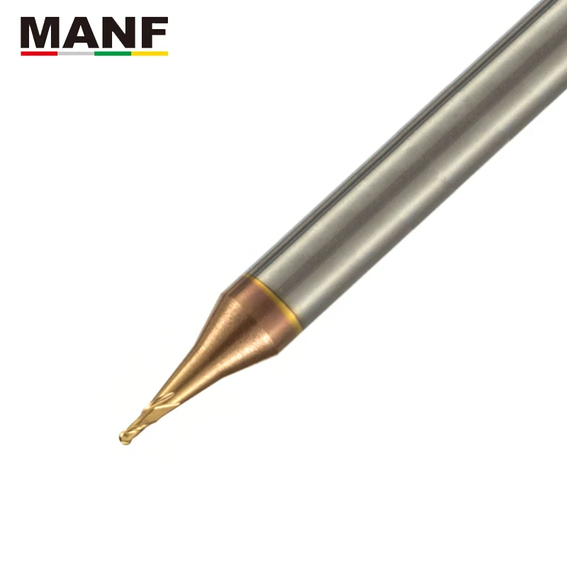 Manf fresa 4mm 6mm 8mm 2 flauta hrc70 pequeno diâmetro bola endmills tungstênio aço sprial bola nariz extremidade milll
