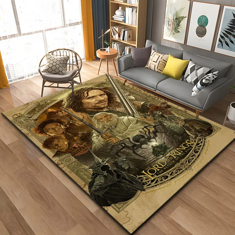 15 Size L-Lord of The Rings Printed Carpet Yoga Mat Room Decor Carpets for Living Room Non -slip Carpet Area Rug Birthday Gift