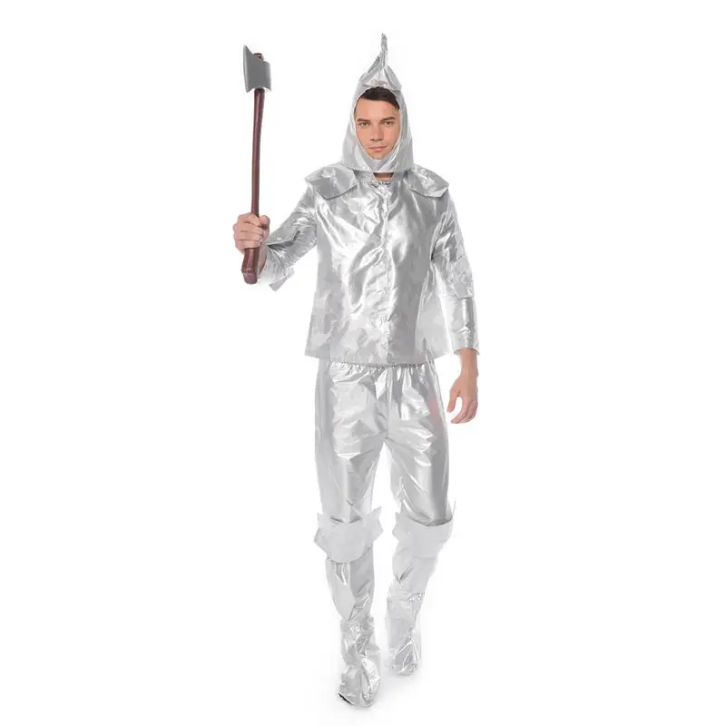 Nuevo disfraz de actuación de hombre de estaño plateado, traje de pareja de robots del mago de Oz, ropa étnica de fibra de poliéster para escenario