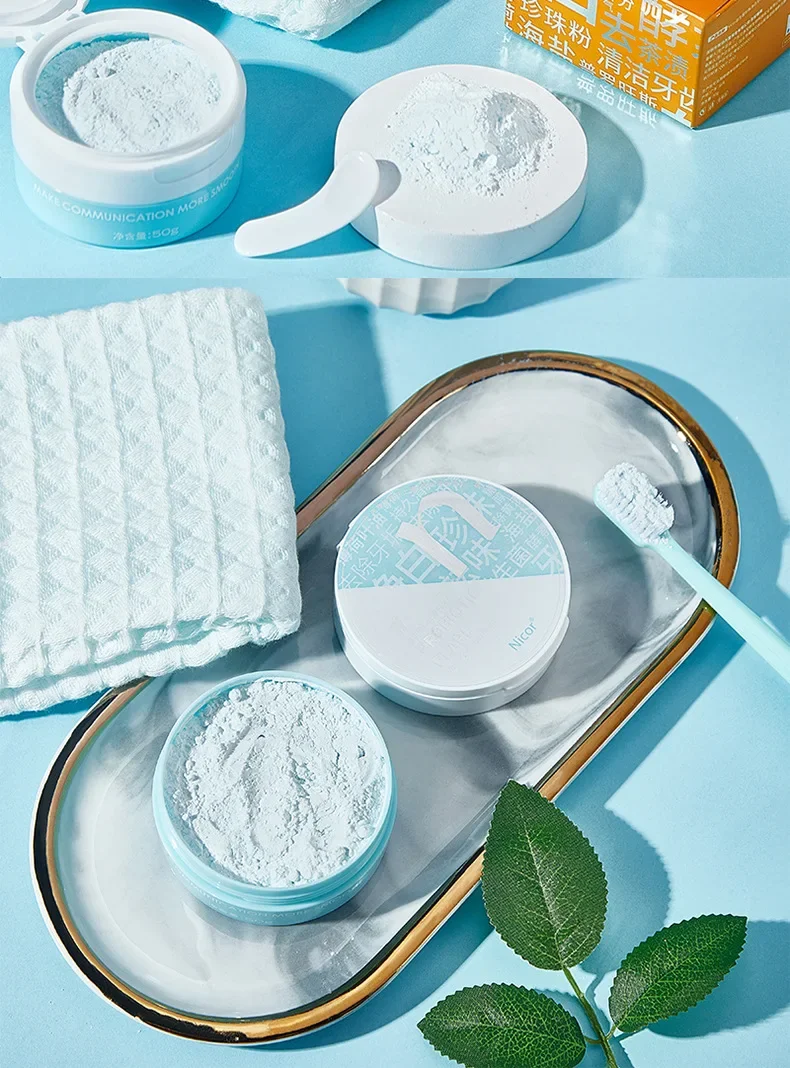 50g Tooth Powder To Prevent Plaque Enzyme Pearls To Remove Tooth Stains Lasting Fresh Breath Teeth Whitening Tooth Powder