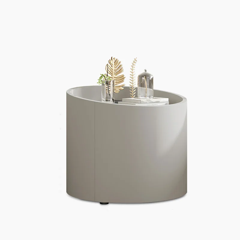 

Italian style, minimalist solid wood, painted bedside table, modern minimalist cream style