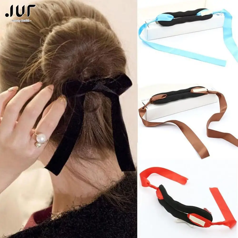 1 PCS Women Magic Tools Foam Sponge Device Quick Messy Donut Bun Hairstyle Girl Hair Bows Band Accessories Silk Headband