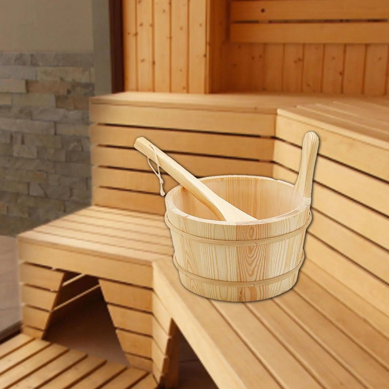 

Ведро и полов для сауны, портативный набор аксессуаров для сауны для спа-купания, зима