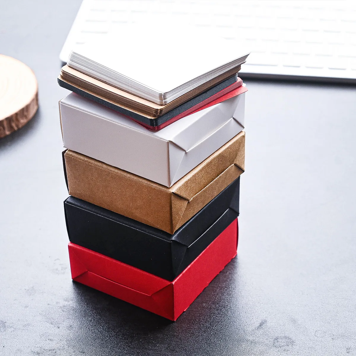 100pcs Retro Double Sided Blank Kraft Paper Card Word Card Note Message Card DIY Postcard Gift Greeting Invitation Card