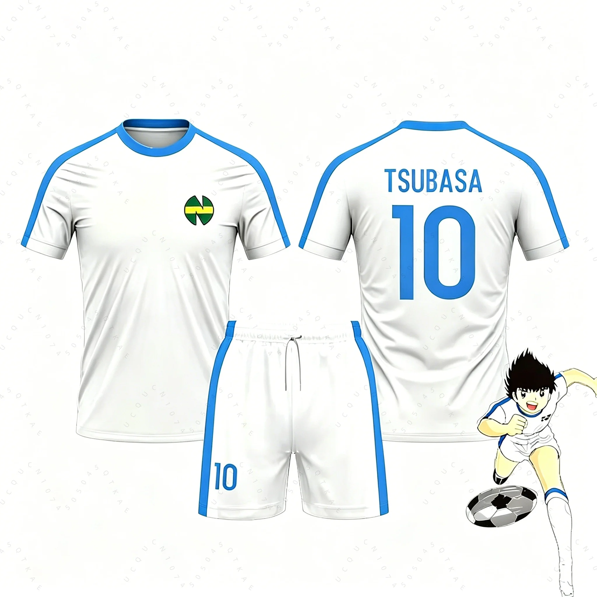 Captain Tsubasa Football No.10 2 Piece Outfit Kids Tracksuit TShirt Shorts Women Men Sportwear Harajuku Summer Tshirt And Shorts