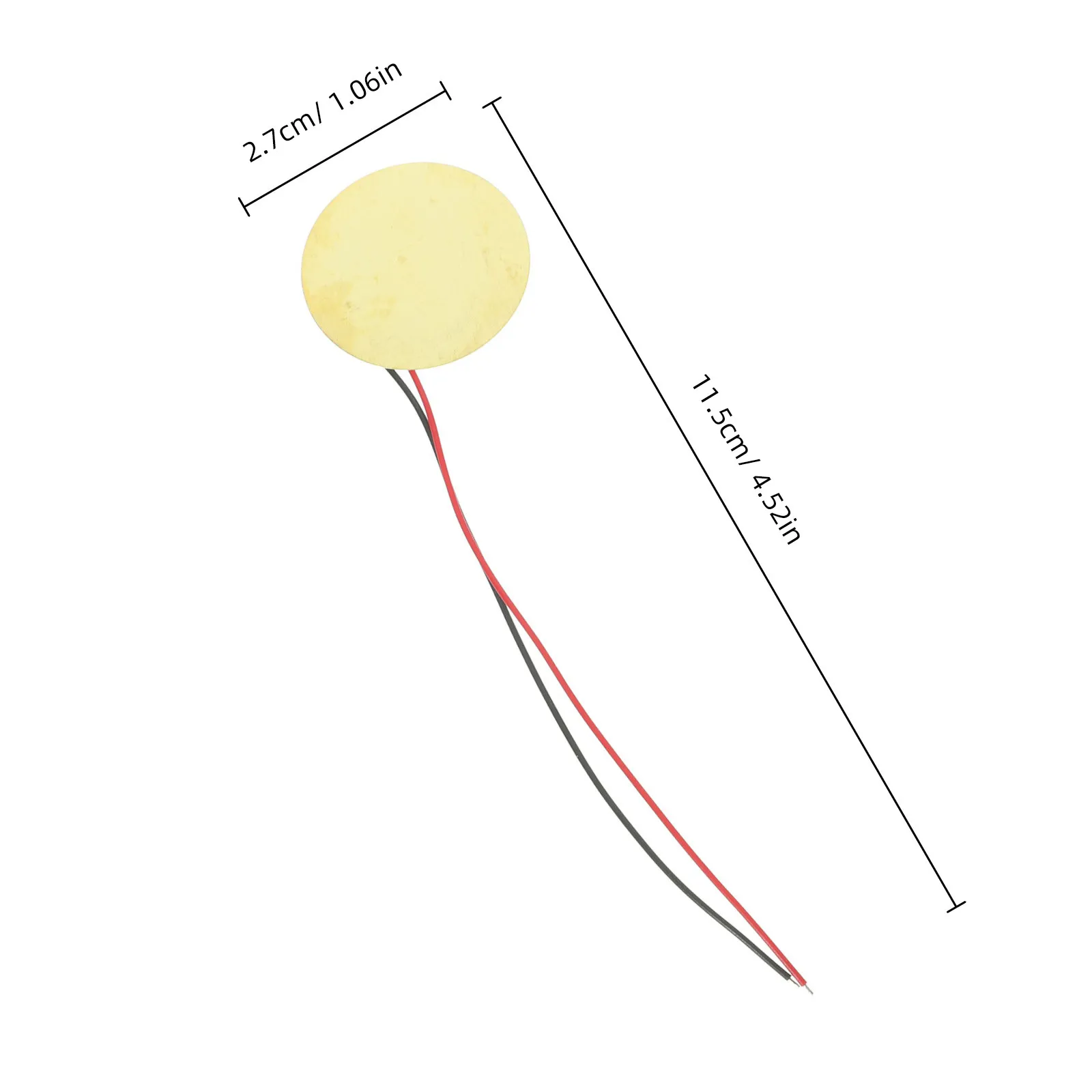 20Pcs Instrument Piezo Sounder Sensors Copper Based Transducers for Drums Pianos Wind Instruments Amplifier Accessories Set