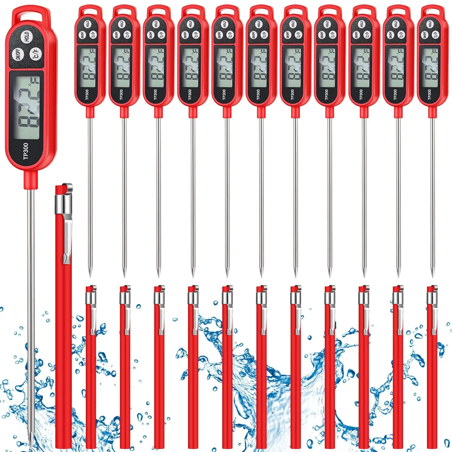

12 шт. цифровой термометр для мяса с мгновенным считыванием и зондом для приготовления барбекю, молочного йогурта
