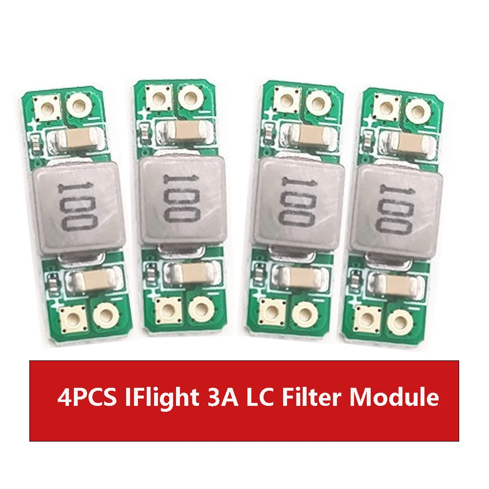 4Pcs LC Filter Module 3A Built-In Reverse Polarity Protection Reduce the Effect of Radiated Interference for Helicopter FPV