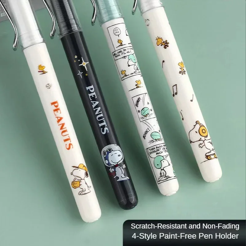 12 Pcs/Set Snoopy cartoon signing pen Gel Pen School Office Supplies student Exam Pen Stationery Gift 0.5mm quick dry Black Ink