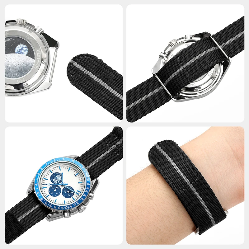 Correas de reloj de nailon, banda deportiva militar Solf de 20mm y 22mm, correa de reloj de nailon de tela de alta calidad, accesorios de repuesto