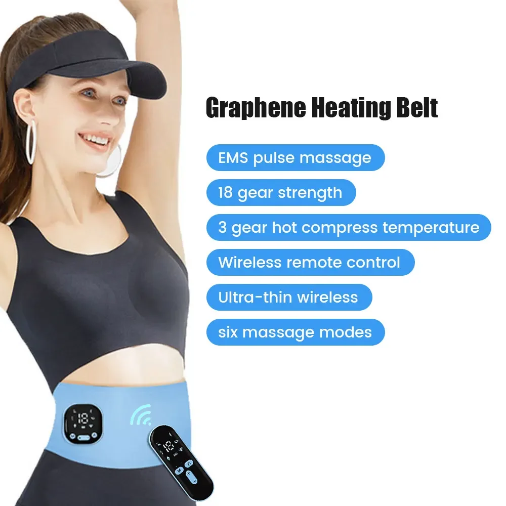 Menstrual Heating Pad EMS Abdominal Massager Relieve Cramps Period Colic Pain Belt Warm Palace Belly Waist Vibration Massage