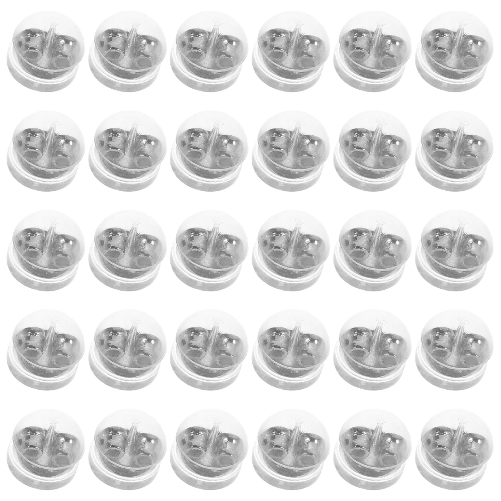 

50pcs Replacement Platinum Small Silicone Locking Backs For Studs Heavy Support Earring Diy Accessories Ear Jewelry Backs
