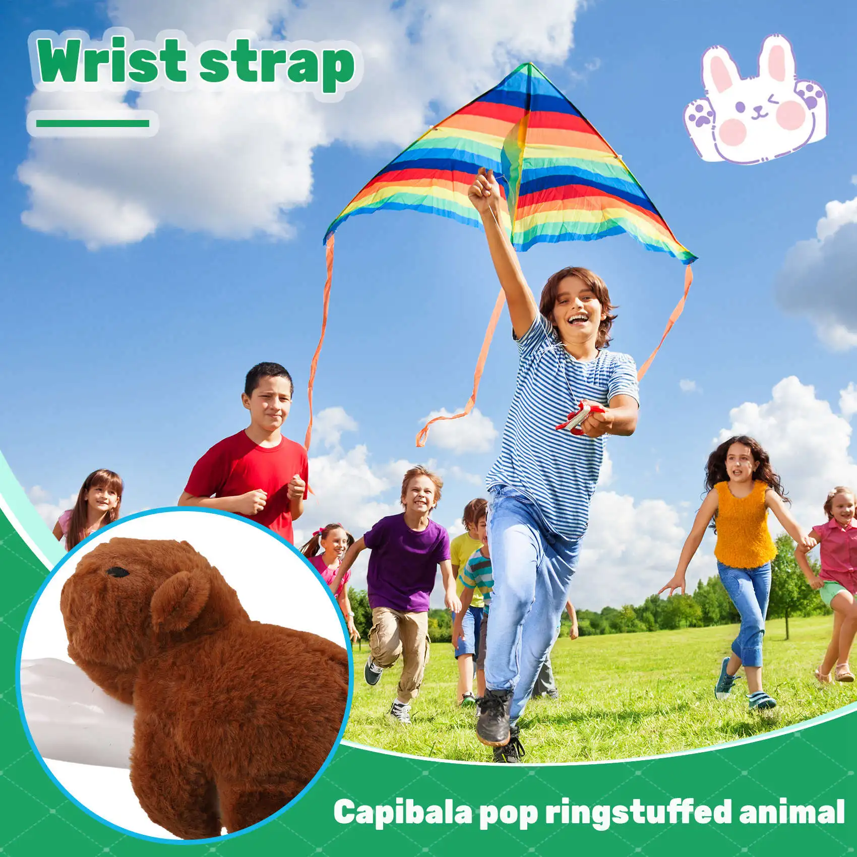 2PCS Capybara Clap Circle Toys Slap Snap Wrap Armband Armband Capybara Plüsch Panda Pop Kreise Weihnachtsgeschenk