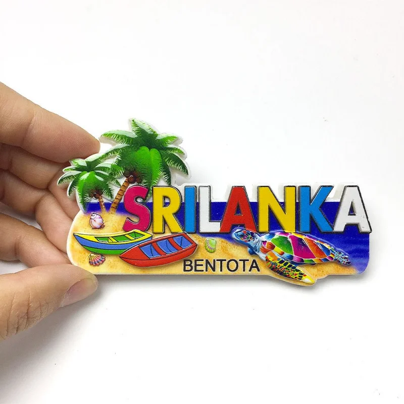 

Sri Lanka Bentota 3D Resin Fridge Magnet Palm Tree Boat Turtle Refrigerator Magnet Magneti Frigorifero Small Magnets Home Decor