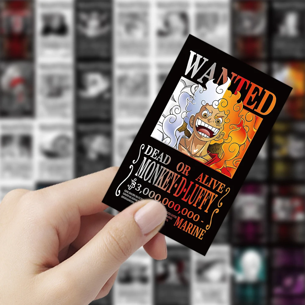 10/30/56PCS One Piece Wanted Плакаты Наклейки Аниме Мультфильм Наклейки Граффити Скейтборд Ноутбук Мотоцикл Прохладный Стикер для Детей