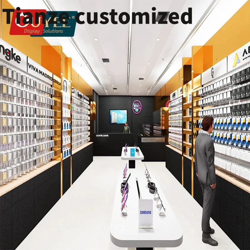 Customized-Custom Cellphone Repair Store Mobile Shop Counter Phone Showcase Mobile Phone Shop Decoration