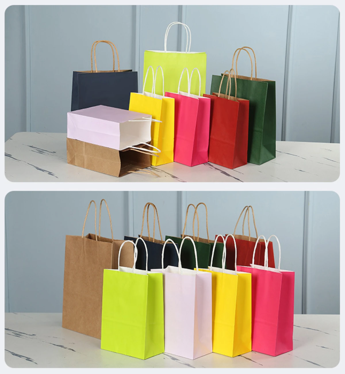 

Candy Colorful Shopping Bags 10PCS Kraft Paper Gift Candy Bag Colored Hand-held Paper Bags Wedding Party Decoration Gift