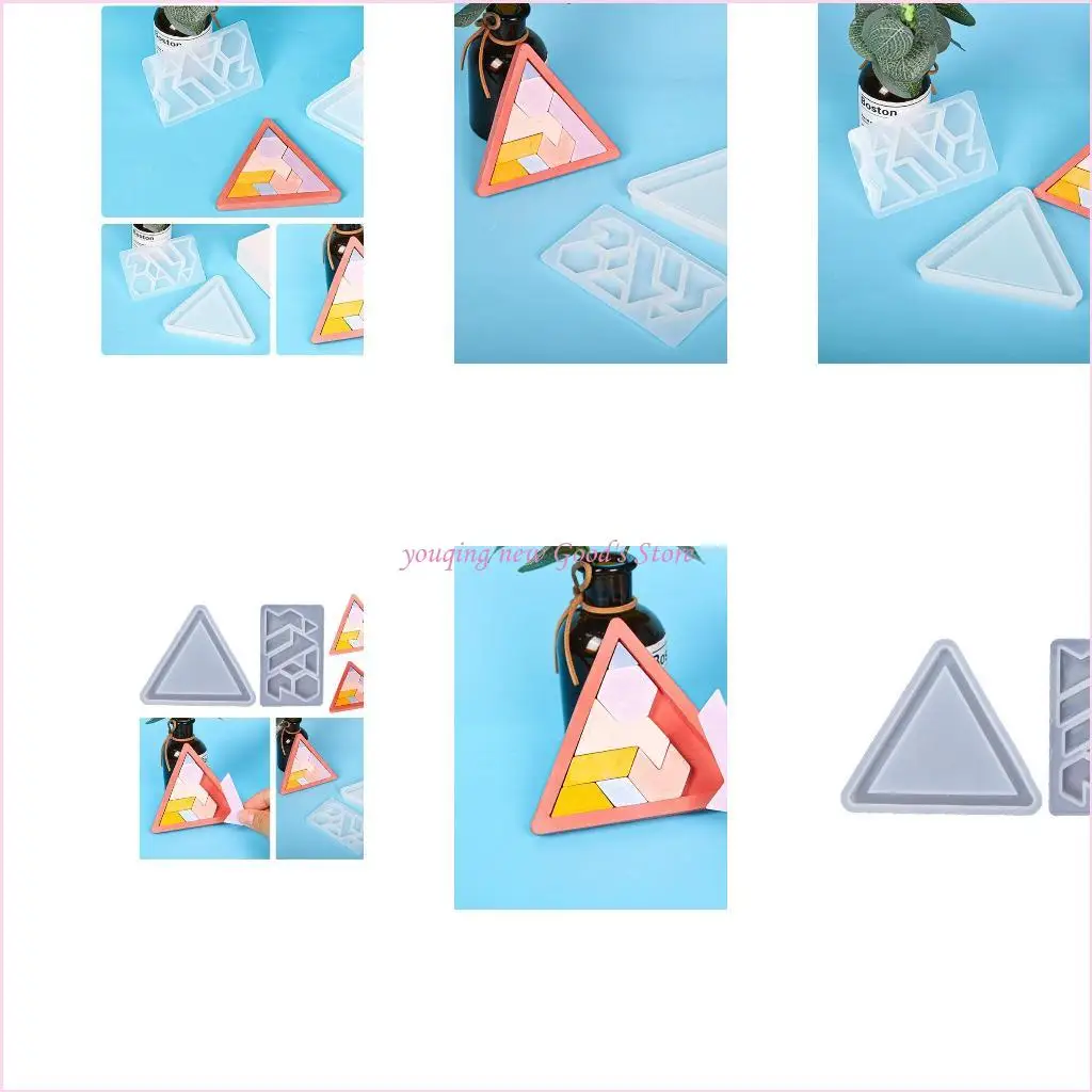 

57qa Силиконовая геометрическая плесени Tangram Tangram Puzzle Силиконовая форма DIY Ручная форма для DIY