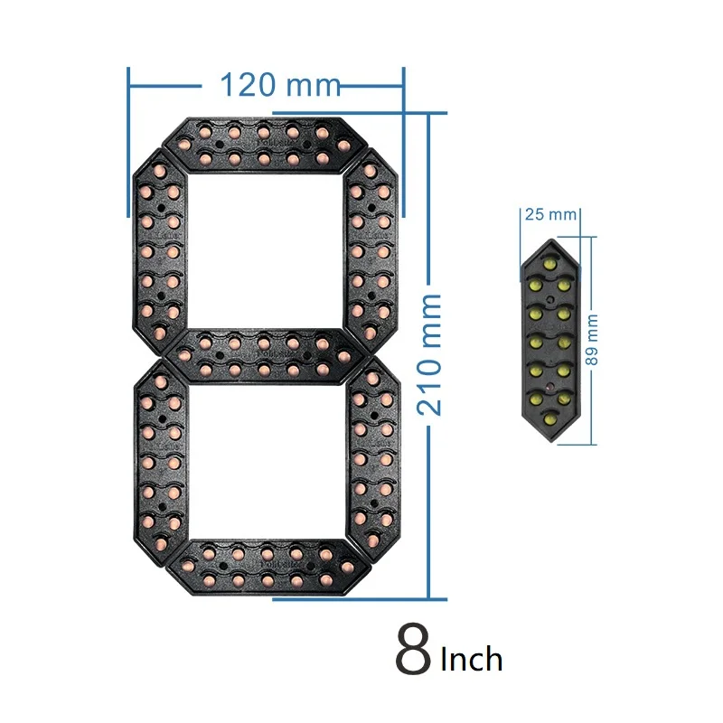 8 Inch 7 Segment Outdoor Waterproof Digital Number Module