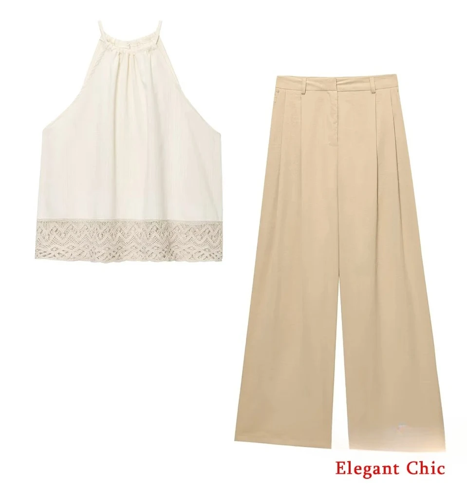 

KONDALA комплект летних каникул, женский вязаный крючком подол, топ или брюки, весна-лето 2024, модный элегантный повседневный женский комплект