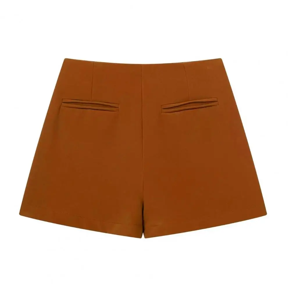 

Lady Casual Shorts Stylish High Waist Women's Shorts Skirt with Hidden Zipper Closure Soft Breathable A-line Design for Commute