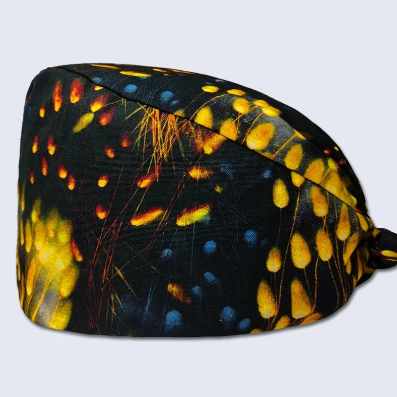 Gorros quirúrgicos con botones para hombre y mujer, gorro quirúrgico con estampado de corazón, farmacia, mascotas, clínica, médicos, dentistas,