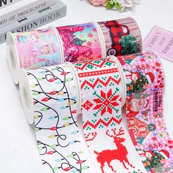 DIY Cartoon Merry Christmas Printed Grosgrain Ribbon For Craft Supplies Sewing Accessories 5 Yards. 88250