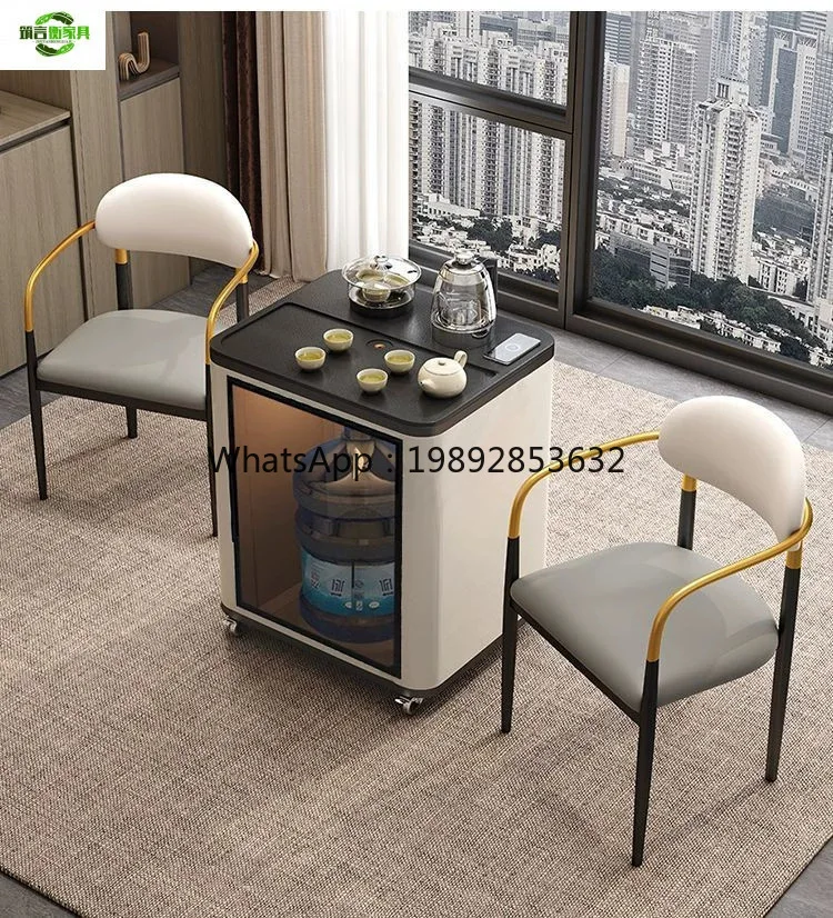 LYY Simple Modern Fire Stone Tea Table Integrated Light Luxury Tea Table for Home Living Room Balcony Tea Cart Movable