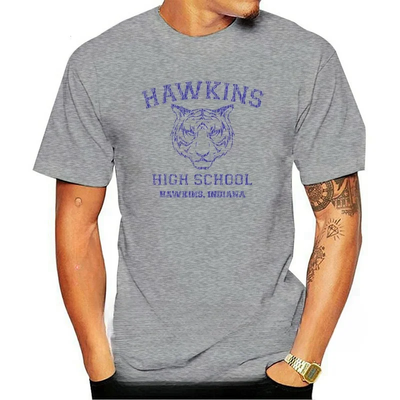 539 Hawkins High School Mens Tops Tee T Shirt Crewneck Funny Costume Stranger Tv Show Things Funny T-Shirt Custom Screen Printed