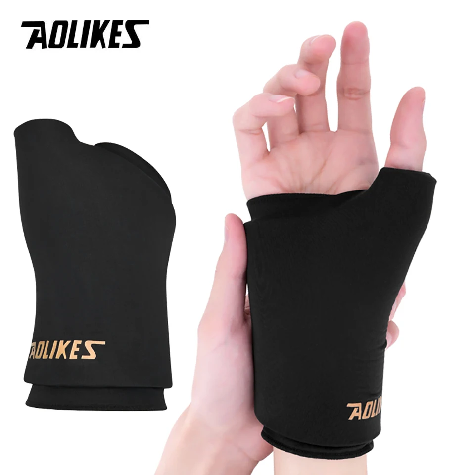 AOLIKES 1PCS Hot and Cold Relief Gel Hand Sleeve, Heat or Ice Therapy for Hand, Wrist, and Thumb, Soft-Touch Stretch Fabric