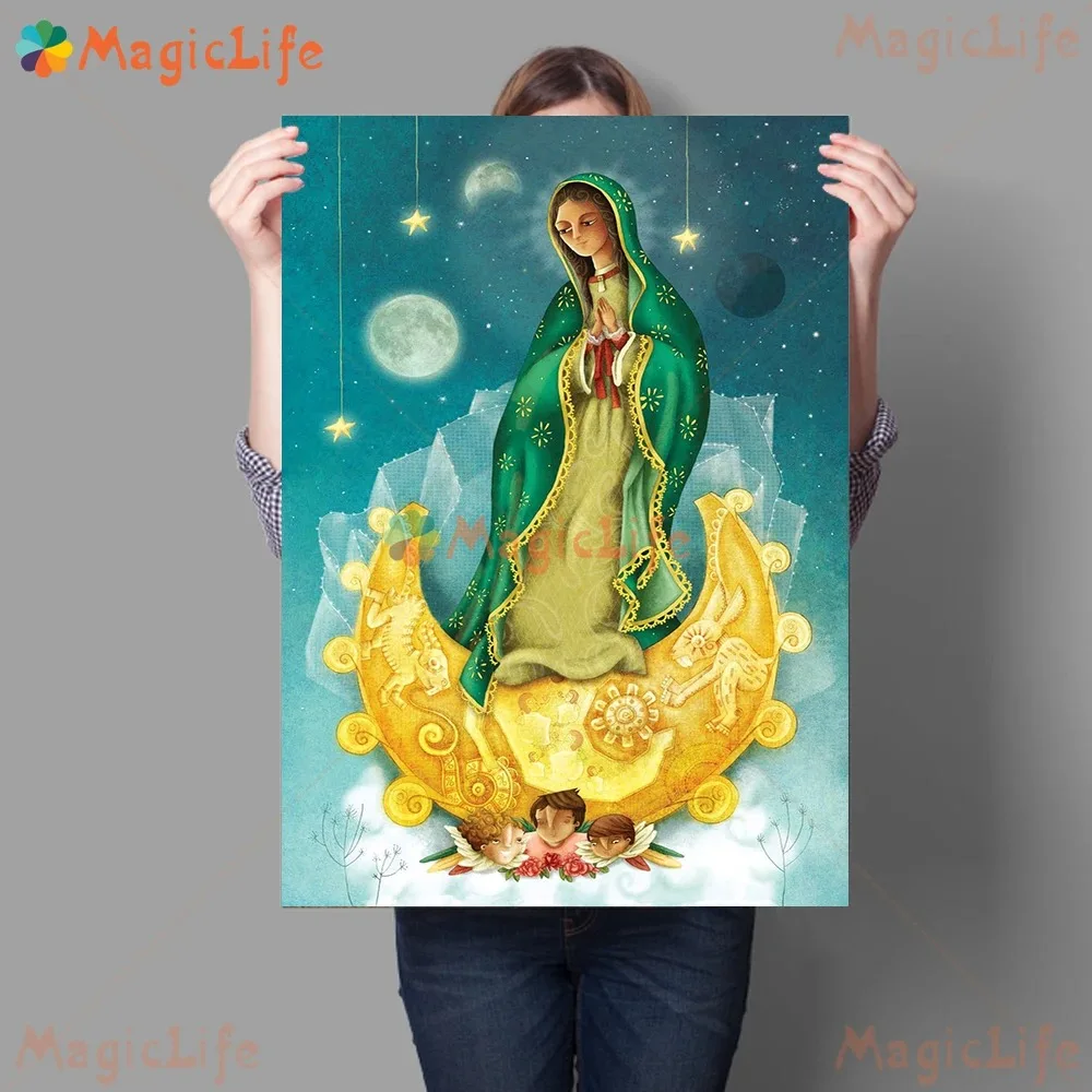 Mural Art Of Notre Dame Day In Guadalupe In Mexico Wall Art Notre Dame Canvas Painting Catholicism Decoration Picture Unframed