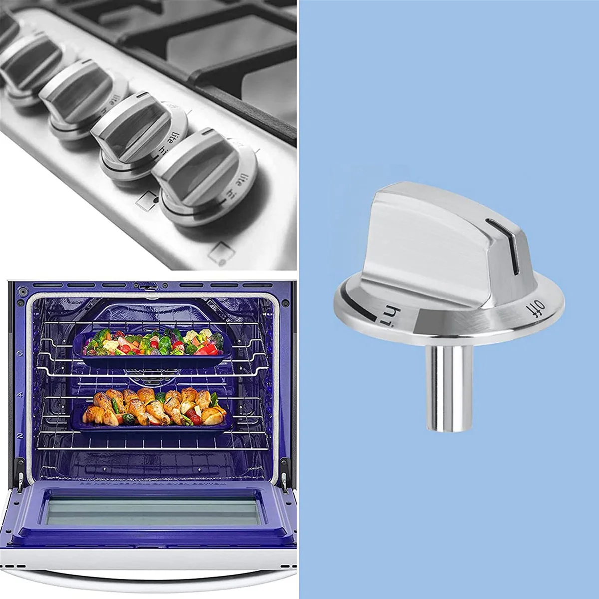 Atualização de 6 PCS 5304525746   Substituições de botões de fogão de haste longa, botões de forno de fogão compatíveis