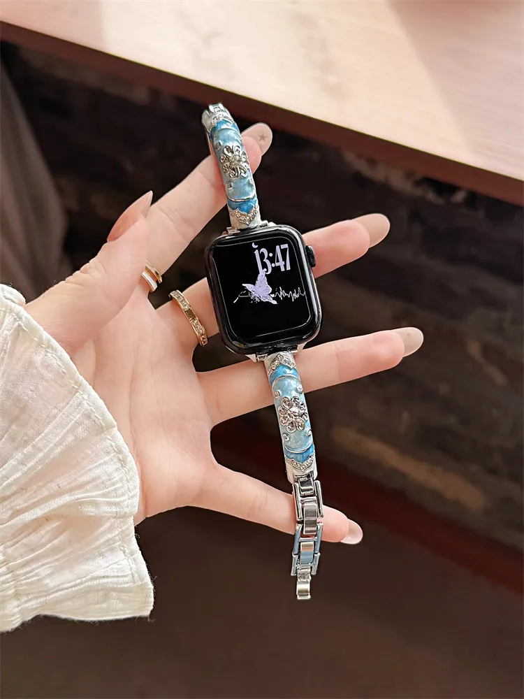 

Metal Sparkle Diamond Compatible iWatch Strap 38mm 40mm 41mm 42mm 44mm 45mm 49mm Fashion Strap