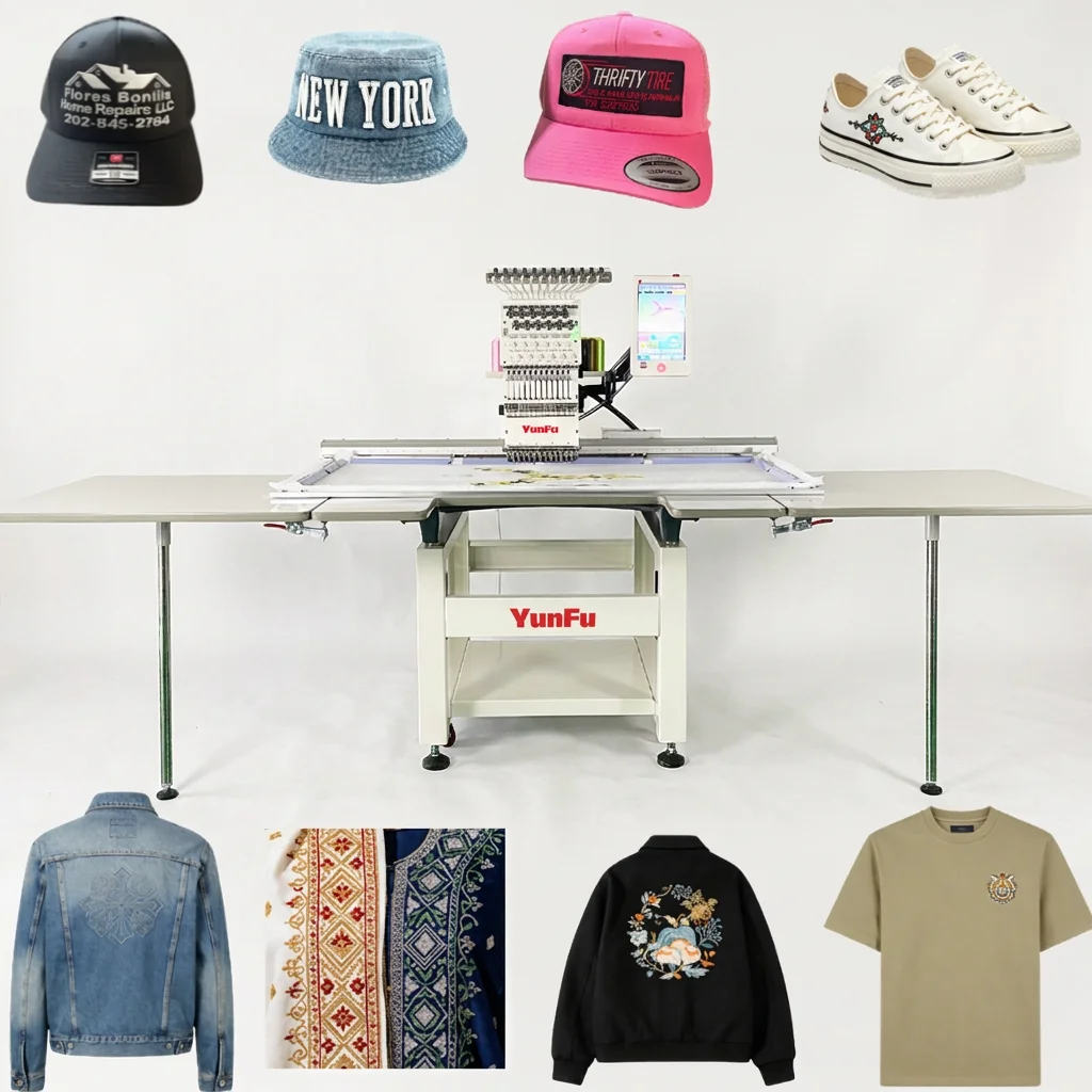 High Efficiency Multi-needle Single Head Industrial Computer Automatic Embroidery Machine Embroidery Area  Large
