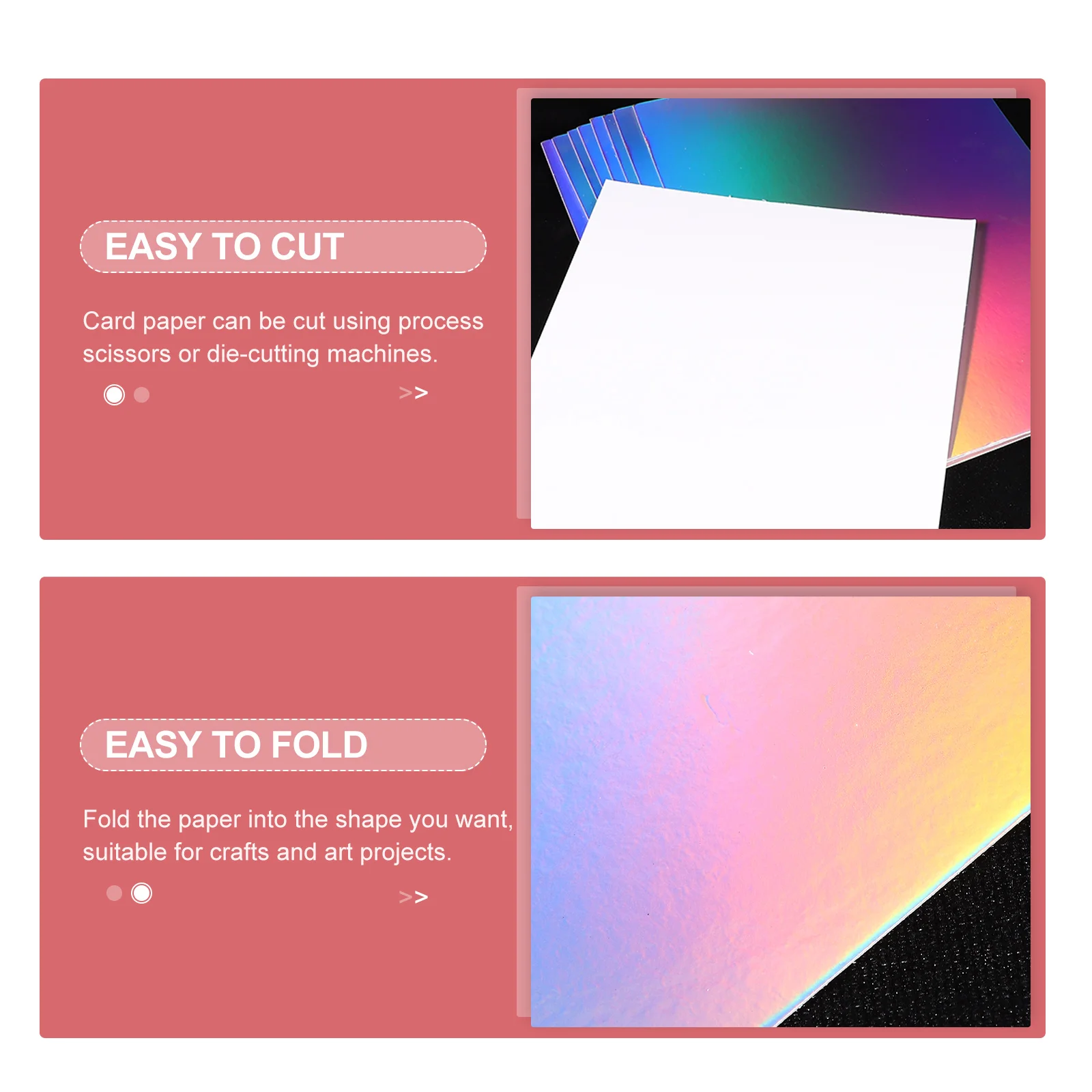 

50pcs Paper Bright Color Non Fade Diy Craft Holographic Folding Decorative Sheets For Kids Origami Scrapbooking