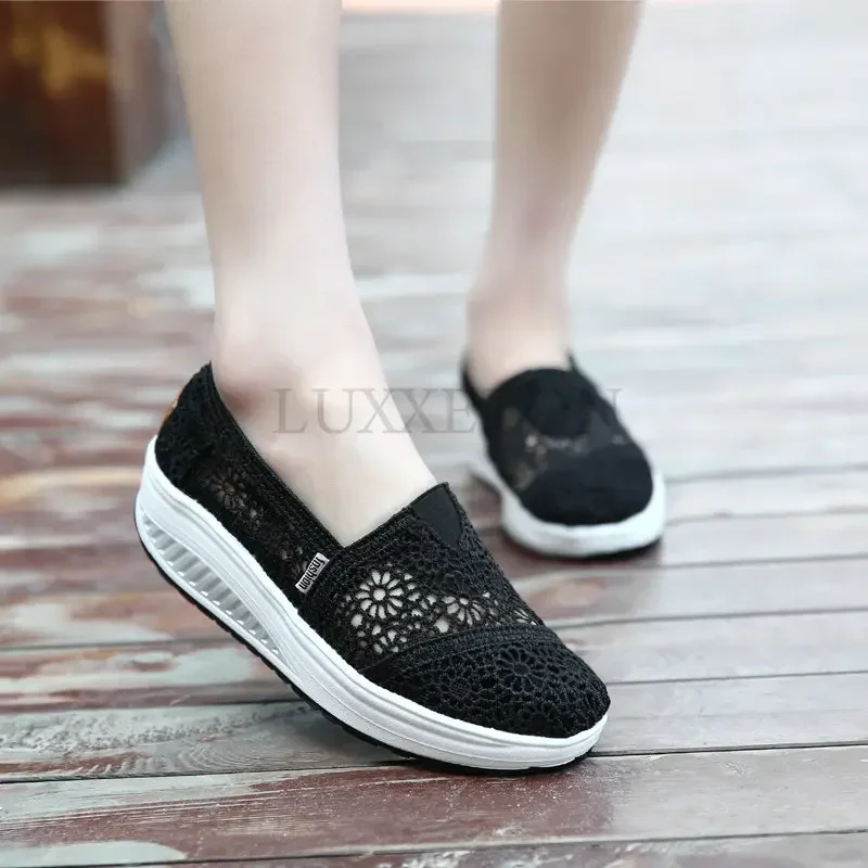 Women Mesh Shoes New Trend Autumn Female Cool Net Shoes Breathable Lace Shake Women Footwear Casual Shoes Mom Shoe