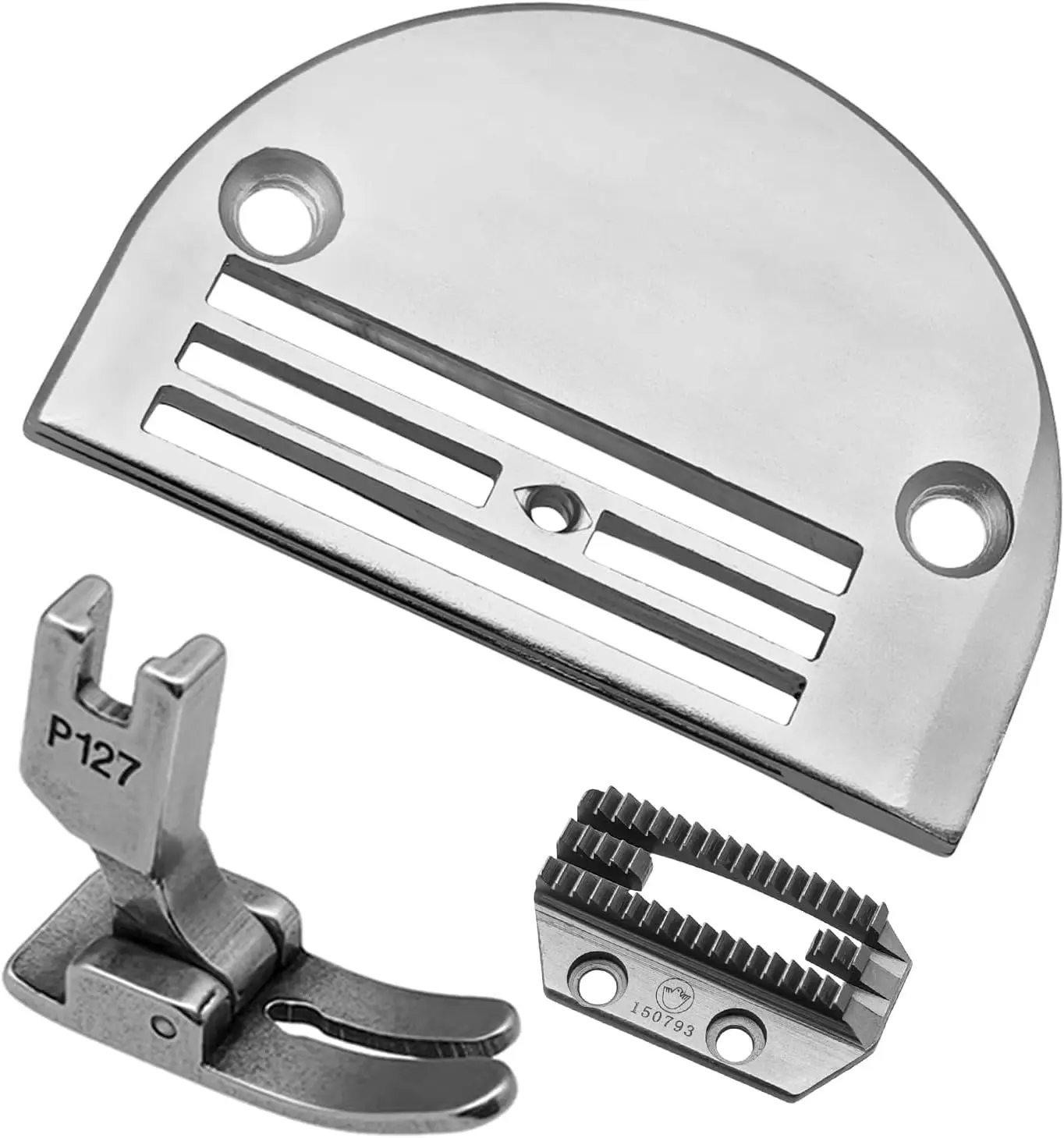 Juego de 3 Placas de Agujas # 150792 Alimento para Perros # Prensatelas 150793 # P127 Accesorios para Máquinas de Coser Industriales Brother Singer