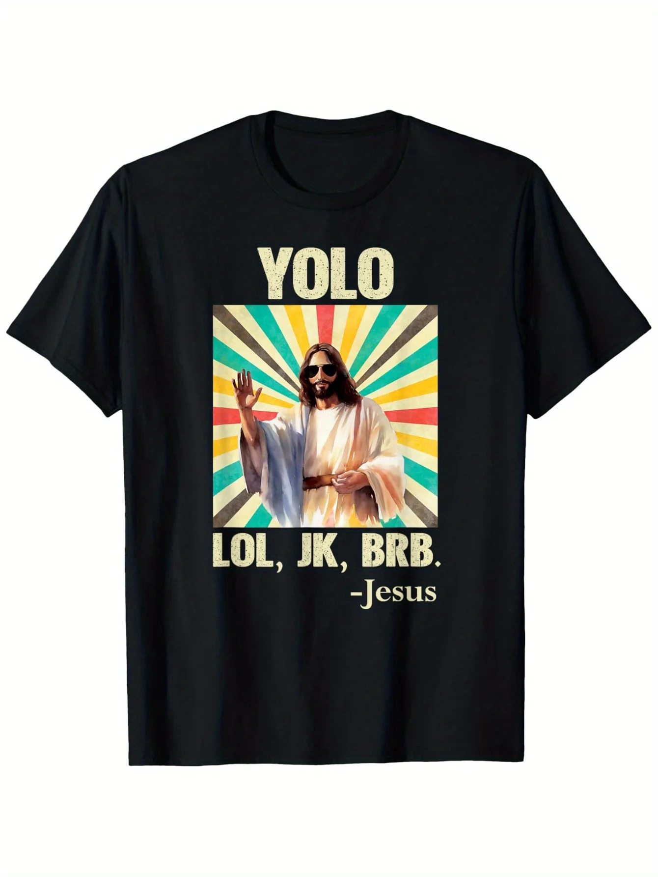 

"YOLO LOL JK BRB Jesus" Easter T-Shirt - Unisex Black Christian Resurrection Tee