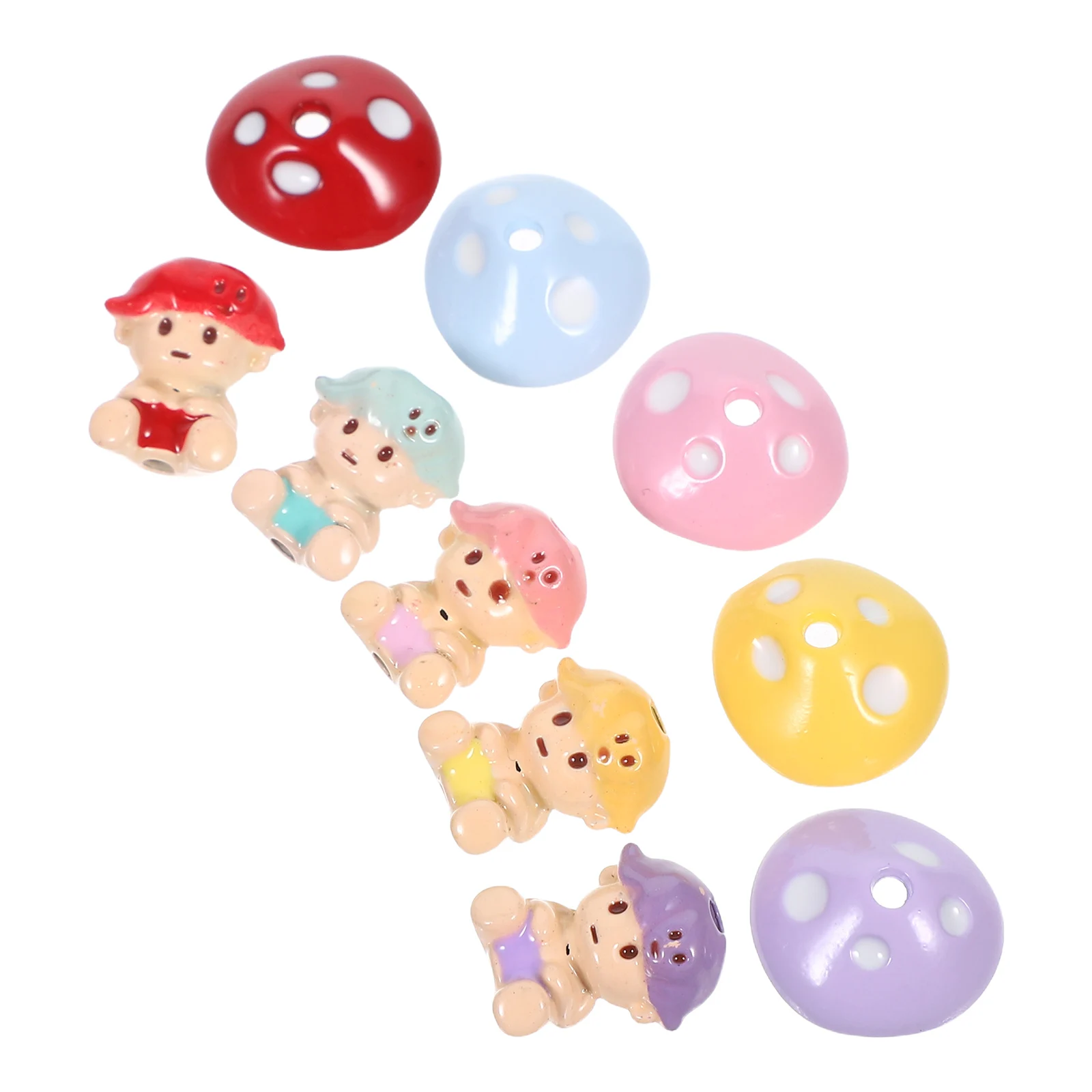 

5 Sets Mushroom Beads Key Chain Pendant Dangle Pendants Charms for Jewelry Making Alloy