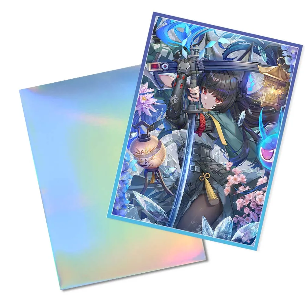 60PCS Holografische Anime Kaarthoezen 67x92mm Folie Gedrukt Top Laden TCG/MTG Trading Card Protectors Bordspel Kaartbeschermers