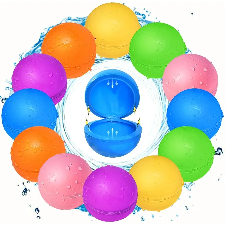 12 pezzi riutilizzabili palloncini d'acqua giocattoli da piscina per ragazzi e ragazze attività all'aperto da spiaggia giocattoli d'acqua per età compresa tra 312 giocattolo d'acqua estivo fo