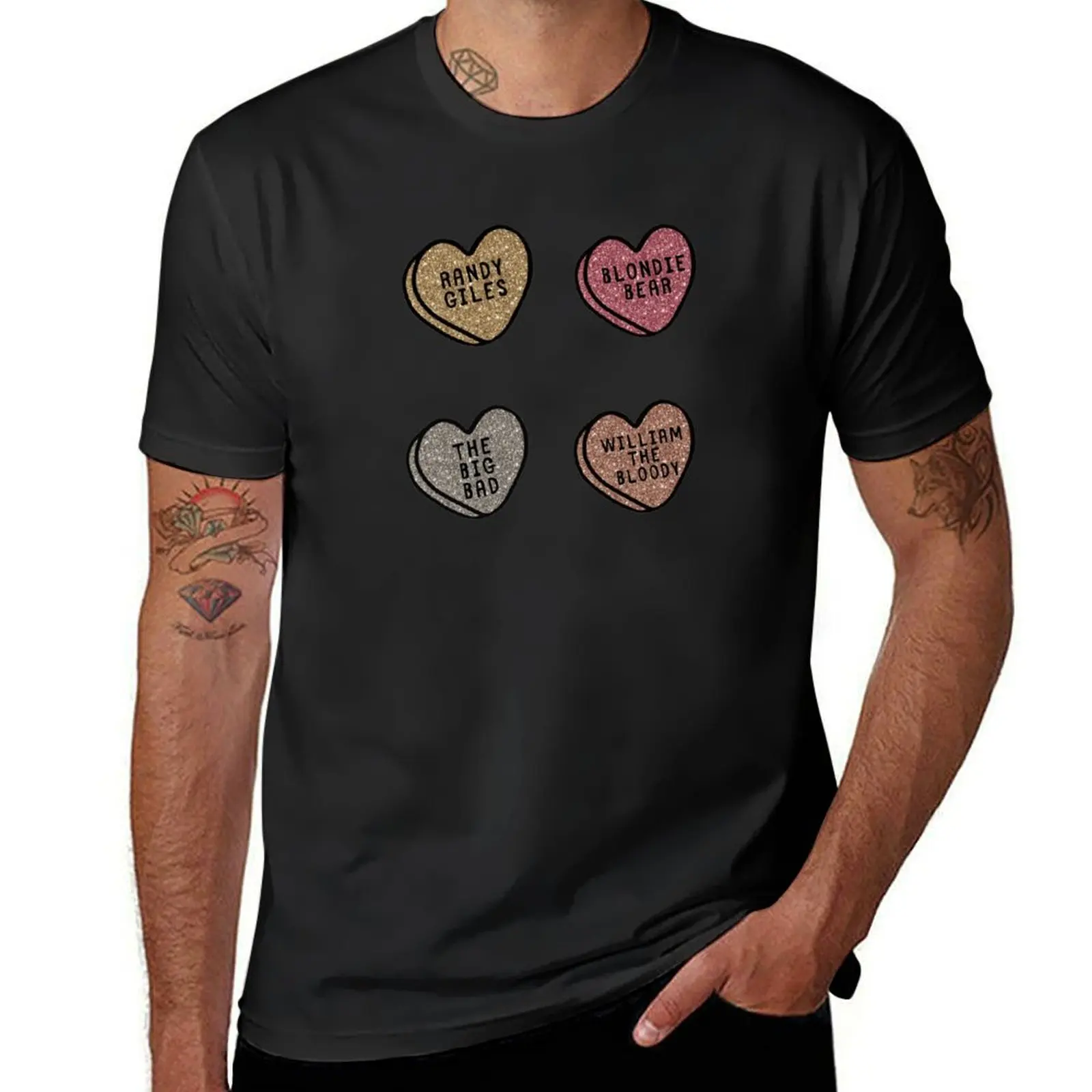 

Spike Glitter Hearts Buffy Stickers T-Shirt fashion shirts Funny t-shirts shirts graphic tees plus size clothes mens t shirt