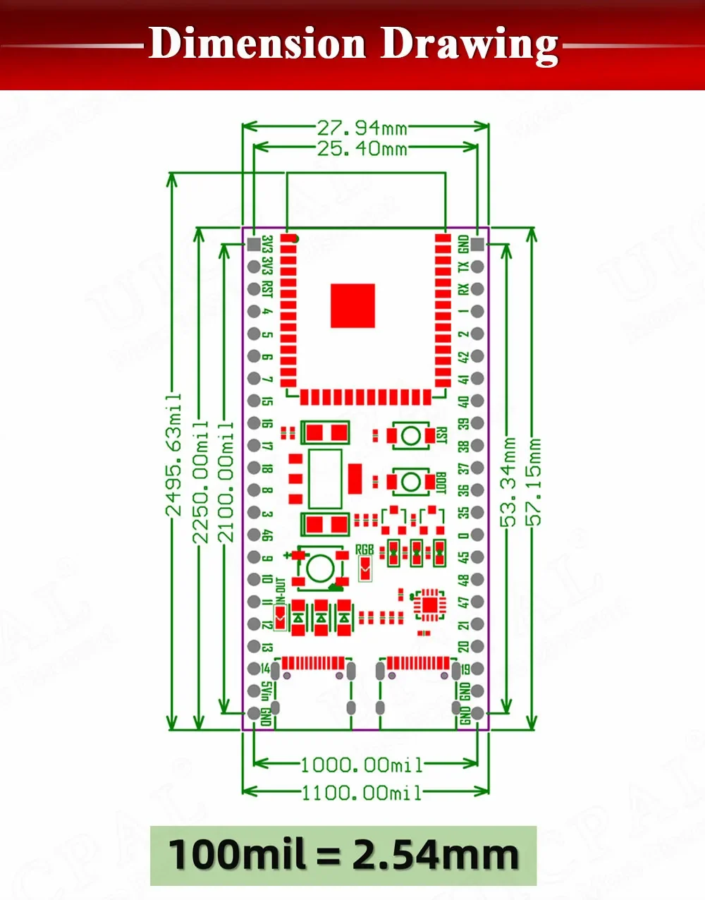 ESP32-S3 N16R8 N8R8 DevKit Dual-Core Xtensa LX7 240MHz WiFi Bluetooth 5.0 USB-C CH343 GPIO-Board für Arduino MicroPython – Detail 15