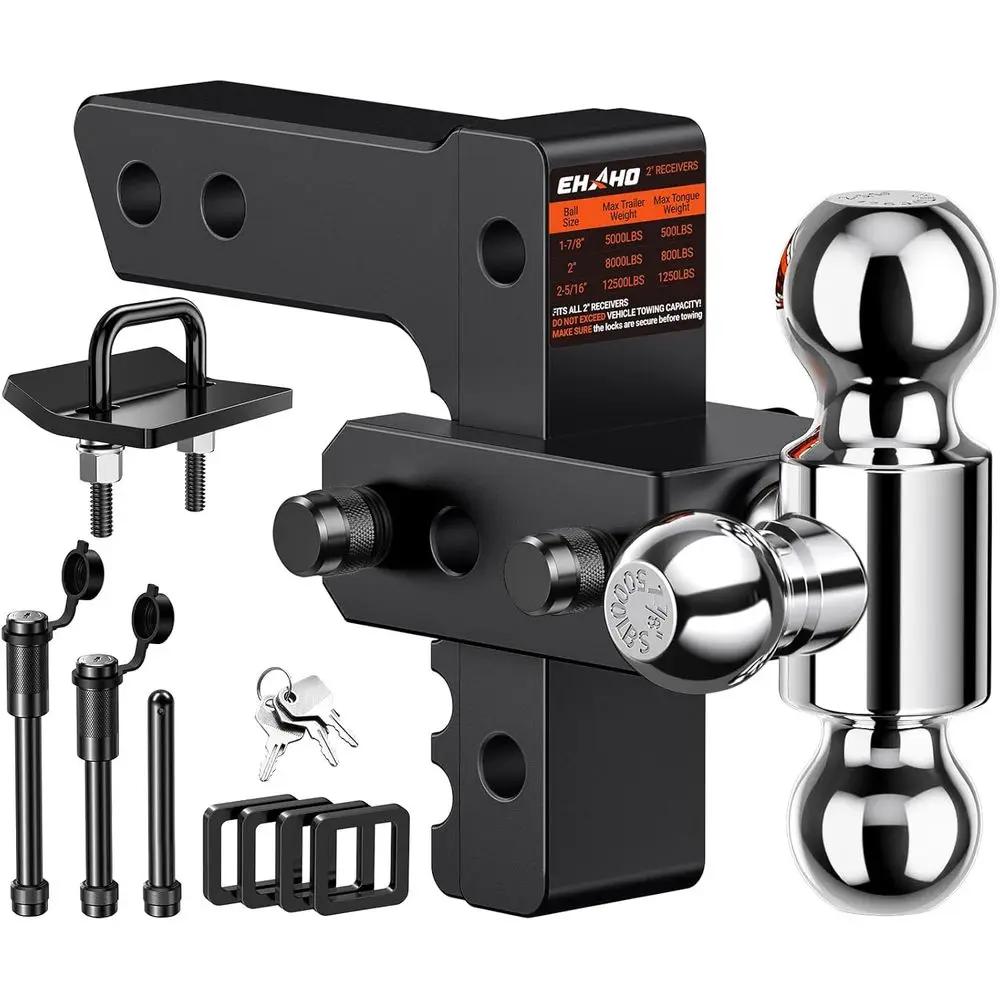 

2-дюймовый сцепный приемник с 6-дюймовым регулируемым подъемом/капелью для грузовиков GTW объемом 12500 фунтов, сцепные штифты с двойной фиксацией и затяжкой