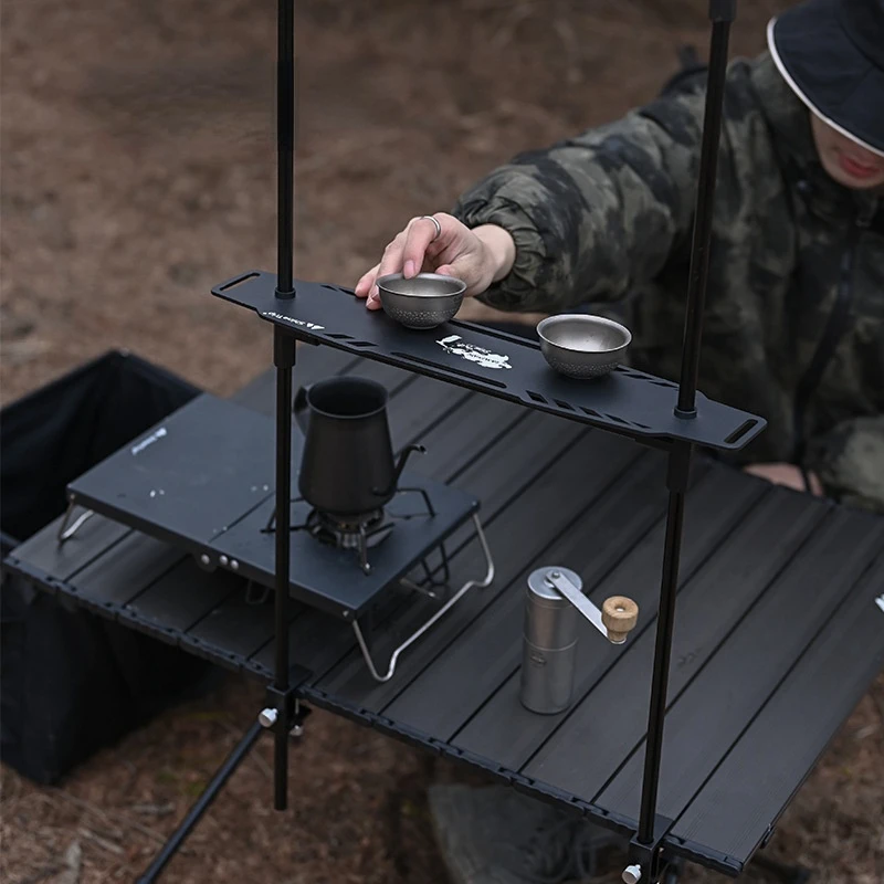 Camping Outdoor Desktop Shelf Board Portable Picnic Storage Rack Picnic Cutlery Rack Tactical Board Layer Rack Accessories