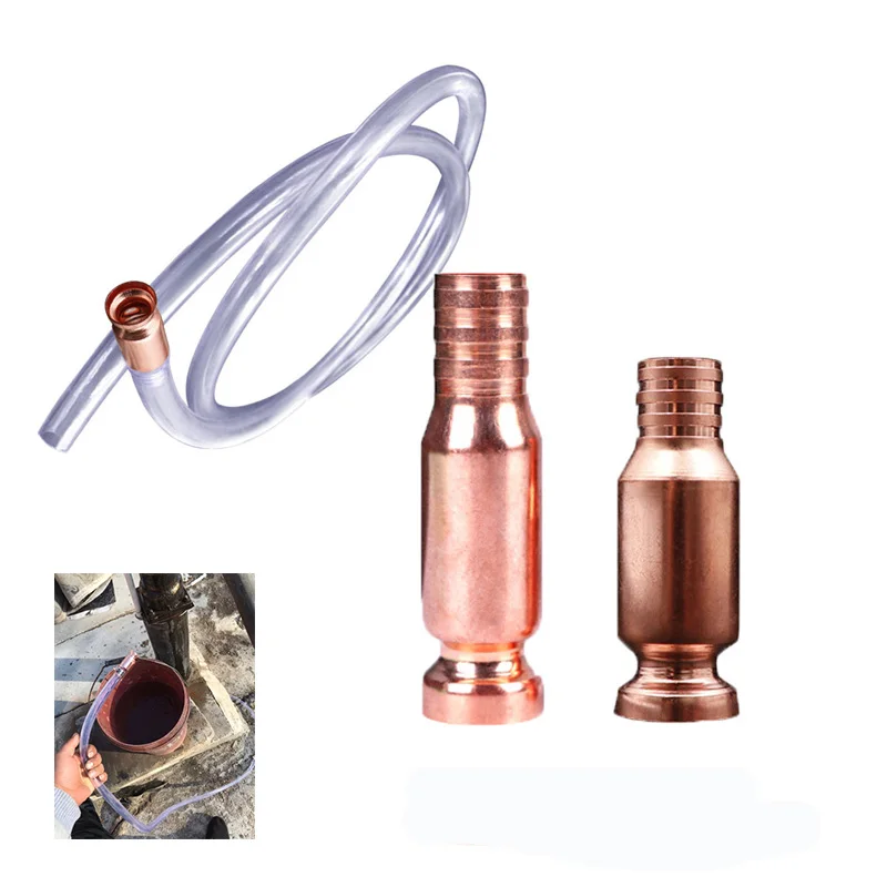 1 Pcs Copper Siphon Filler Pipe Manual Pumping Oil Pipe Fittings Siphon Connector Gasoline Fuel Water Shaker Siphon